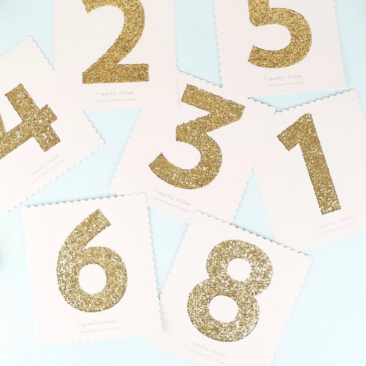 gold glitter number stickers putti fine furnishings