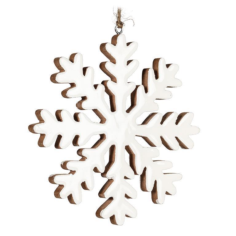 Sullivans Snowflake With Beads Wood Ornament 4.5h White & Black : Target