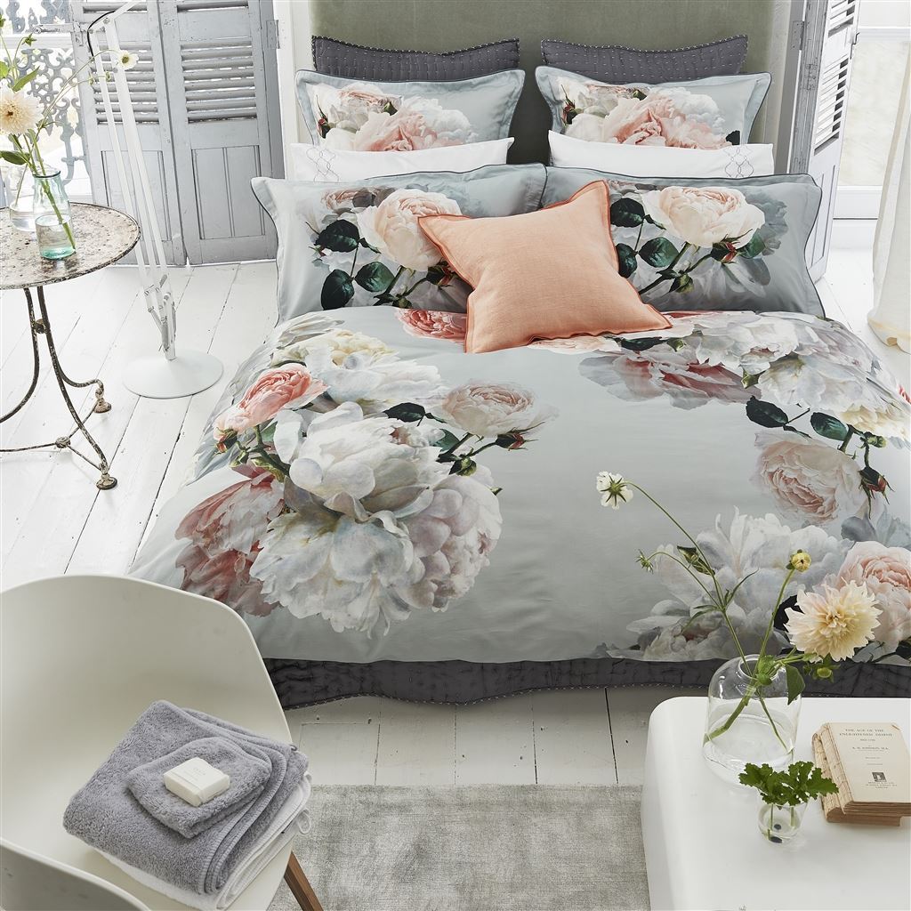 Designers Guild Peonia Grande Zinc Bedding Putti Fine Furnishings