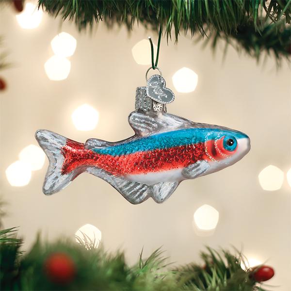 Old World Christmas Rainbow Trout Glass Ornament
