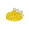 Medium Light Up Blown Glass Pumpkin - Yellow Mottled