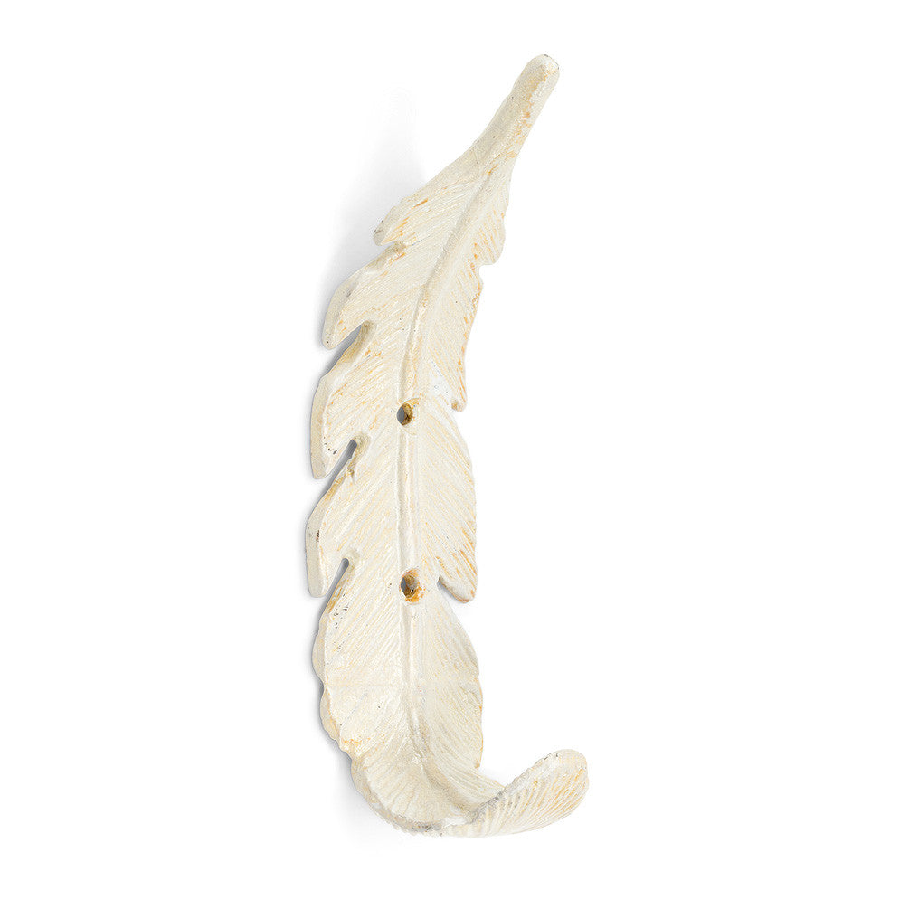  Curved Feather Wall Hook - White, AC-Abbott Collection, Putti Fine Furnishings