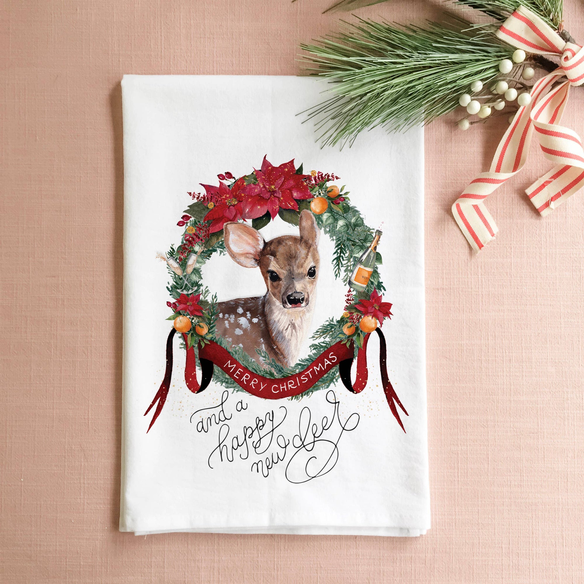 Christmas Hanging Kitchen Towel, Christmas Kitchen Towels, Holiday Dish  Towel, Pinecone Kitchen Towel, Dog Paw Towel, Merry Christmas Towel 