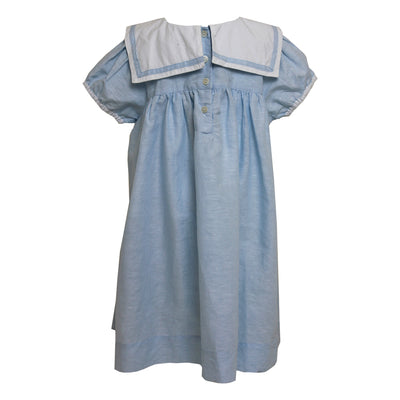 powder blue linen dress