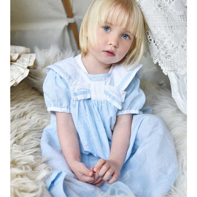 powder blue linen dress