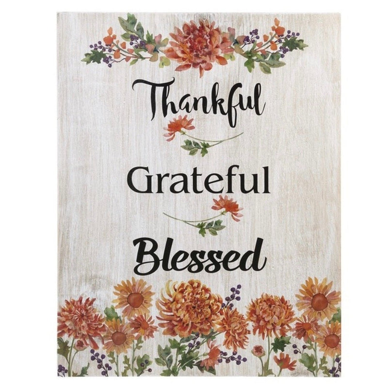 Thankful Grateful Blessed Wall Plaque | Putti Thanksgiving Celebrations Canada 