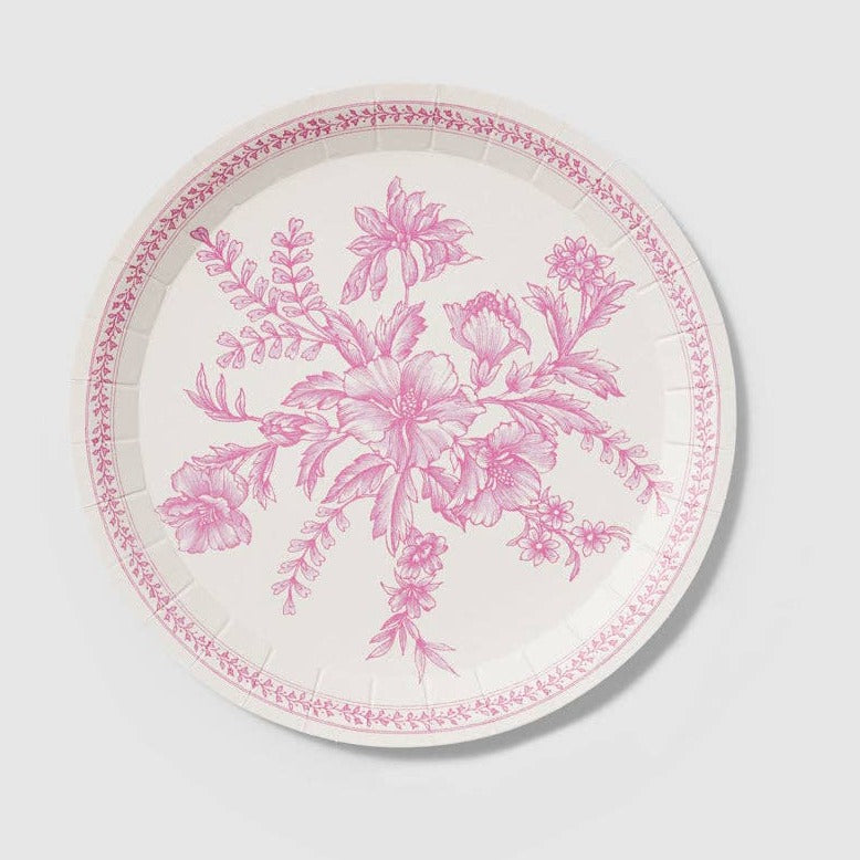 French Toile Large Paper Party Plates (10 per Pack) – Sea to Skye