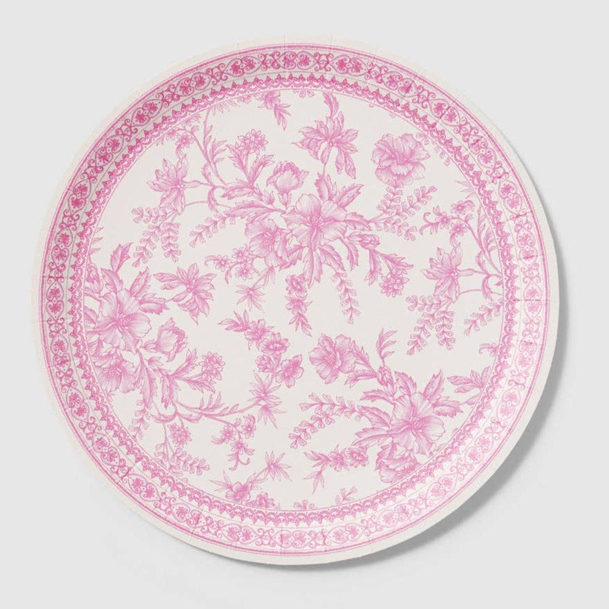 French Toile Paper Plates Small