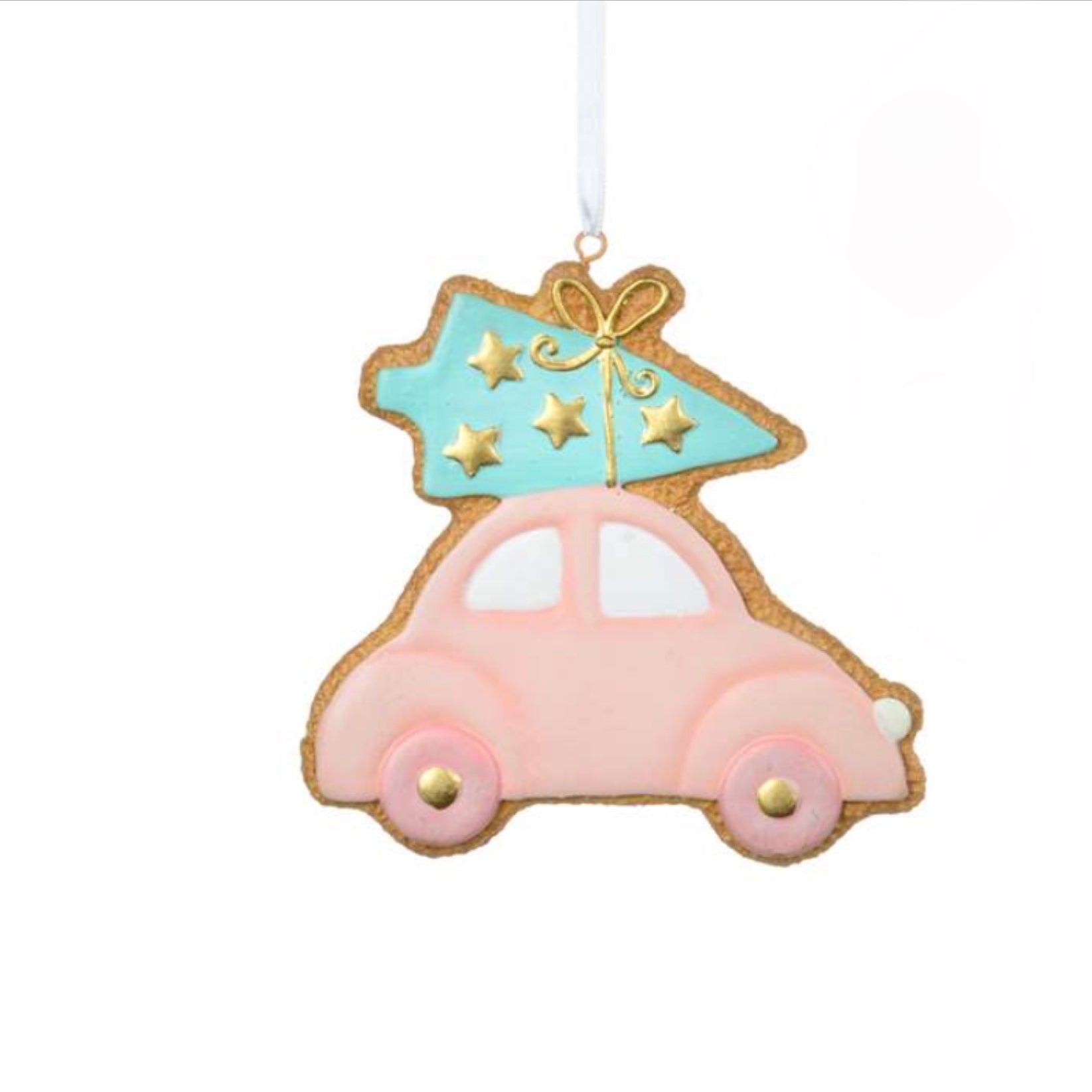 Pastel Car with Tree Cookie Ornament | Putti Christmas 
