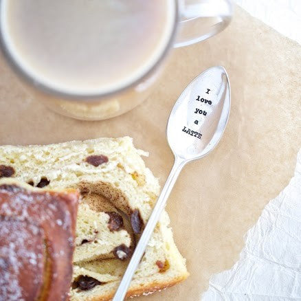 "I Love you a Latte" Vintage Tea Spoon -  Flatware - La De Da Living - Putti Fine Furnishings Toronto Canada - 1