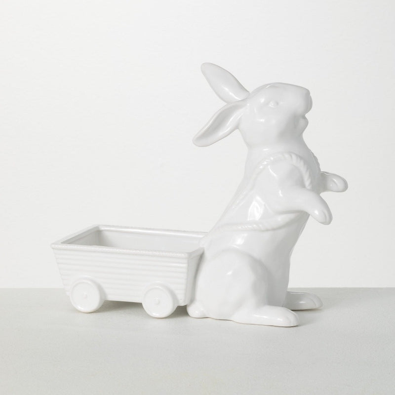 White Washed Bunny Figure