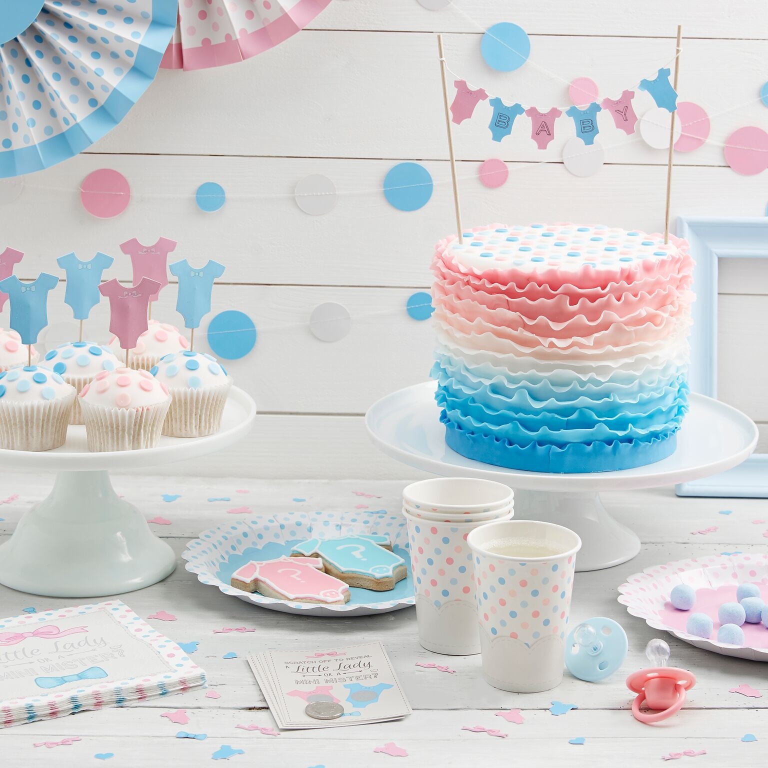 Pink And Blue Baby Grow Cup Cake Toppers Le Petite Putti Canada Putti Fine Furnishings