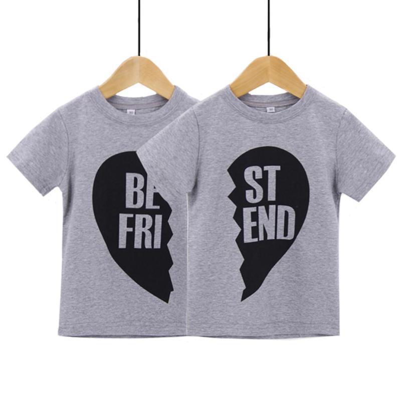 Best Friend Letter Print Matching T-Shirt For Kids