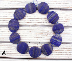 Matte Lapis Lazuli freeform beads  (amazing blue colour with gold sparkles) (ETB01263)