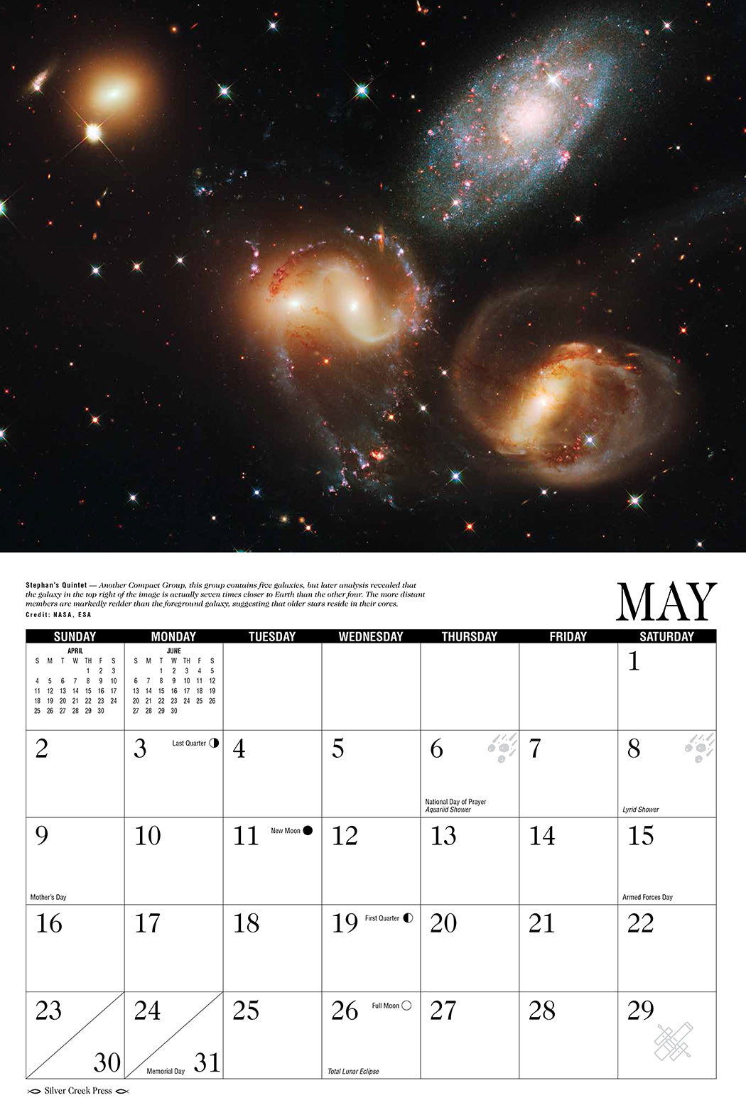 2021 Hubble Space Calendar Silver Creek Press