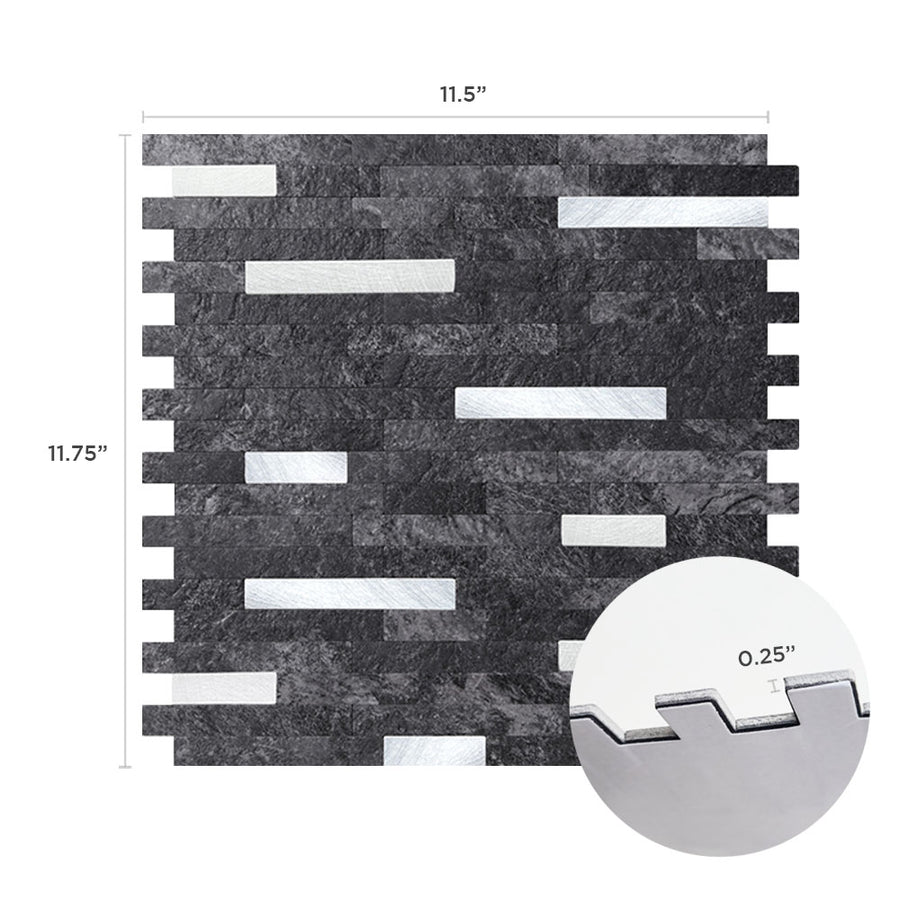 Marble Grey Metallic Tile - Bulk Pack - Tic Tac Tiles