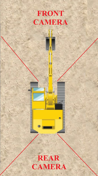 2 ZONE RECORDING FUNCTION IN-CABIN CAMERAS FOR EXCAVATORS AND LIFTING MACHINES  WITH LCD SCREEN AND SD CARD FOR HYDRAULIC EXCAVATORS. USED IN LTA, LRT, MRT, HDB, PUB, WSHC SITES.