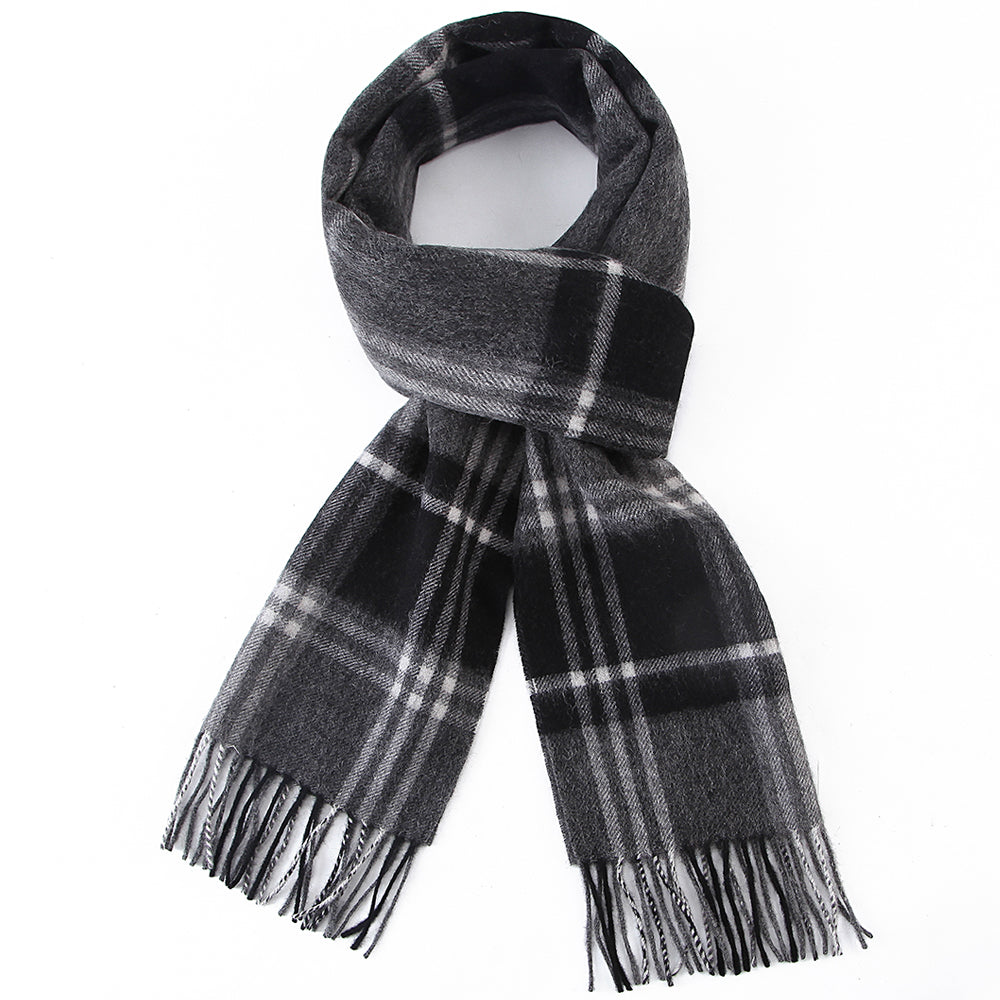 black and white checkered scarf