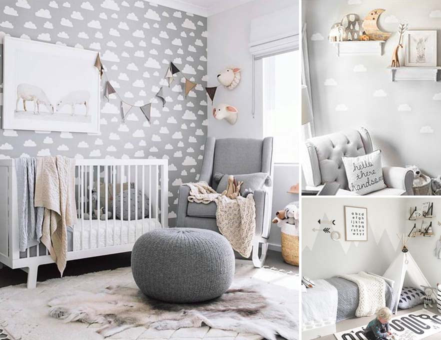 Grey Nursery Wallpaper