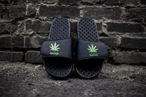 black gangster slippers