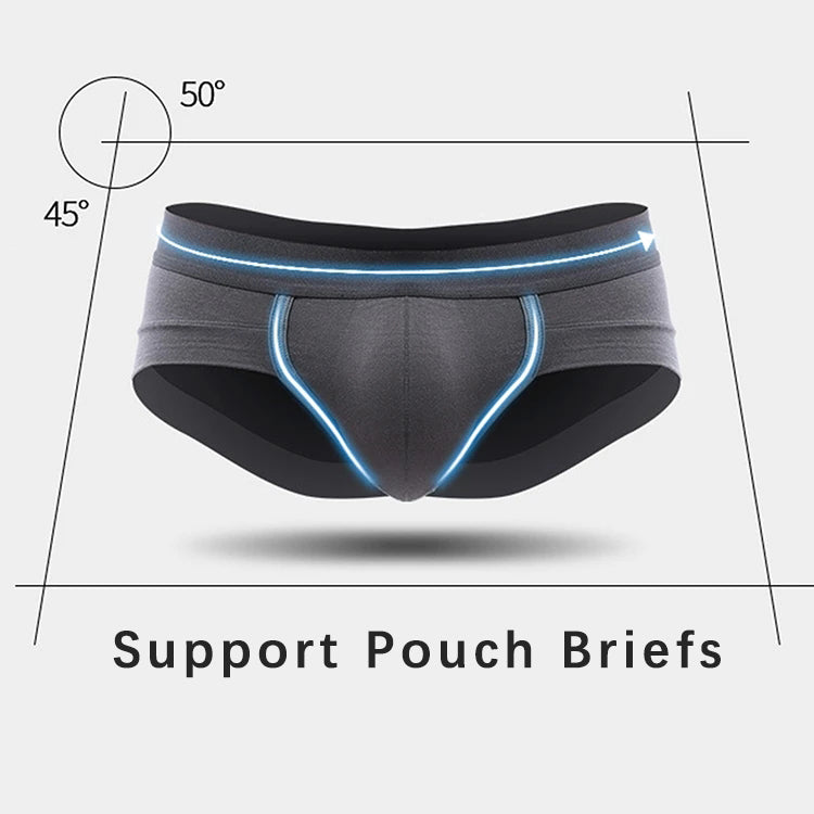 4 Pack Bulge Ball Support Pouch Modal Men's Briefs | Omffiby