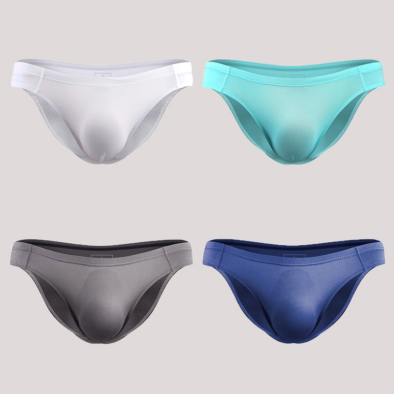 4 Pack Men's Support Pouch Traceless Ice Silk Underwear | Omffiby