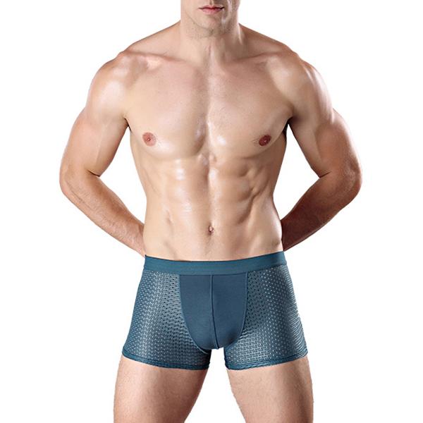 4pcs Mesh Breathable Ice Silk Underwear Boxer Omffiby 