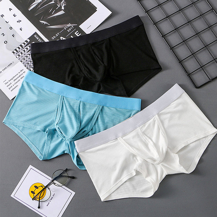 3 Pack Ribbed Separate Support Pouch Boxer Briefs | Omffiby