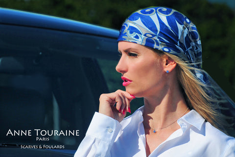 ANNE TOURAINE Paris™ extra large silk chiffon scarves; How to wear: Esmeralda style
