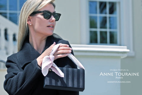 SILK SCARVES TIED ON BAGS: SOPHISTICATED STYLES - ANNE TOURAINE Paris™  Scarves & Foulards