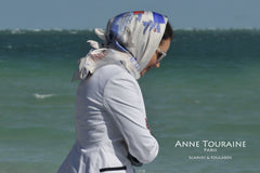 Paris New York white silk scarf by ANNE TOURAINE Paris™: summer style a la Grace Kelly