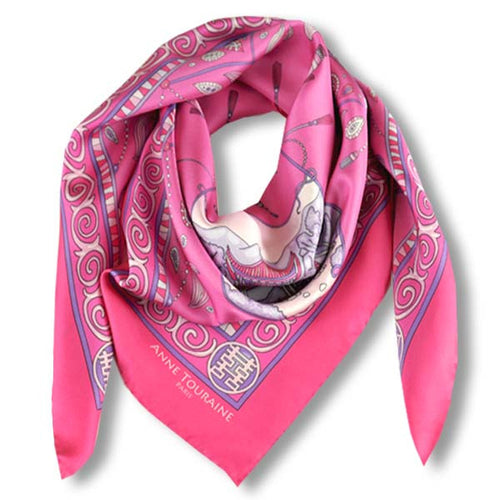 French silk scarves - Astrology - White - 36x36