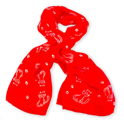 lightweight red scarf