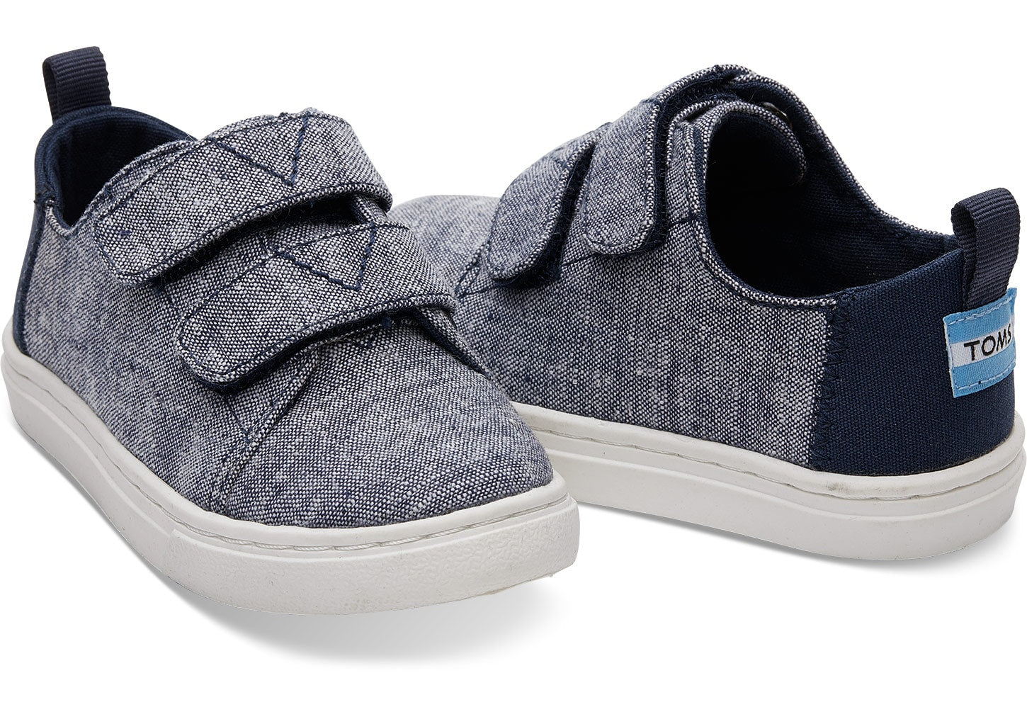 drizzle grey slub chambray tiny toms lenny sneakers