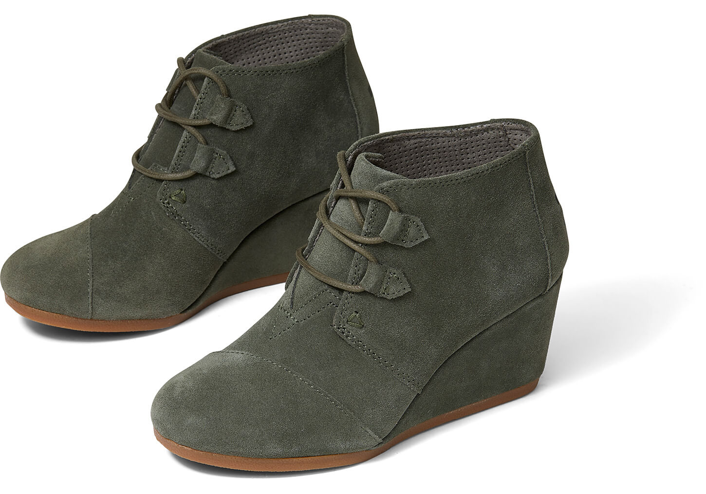 olive wedge booties