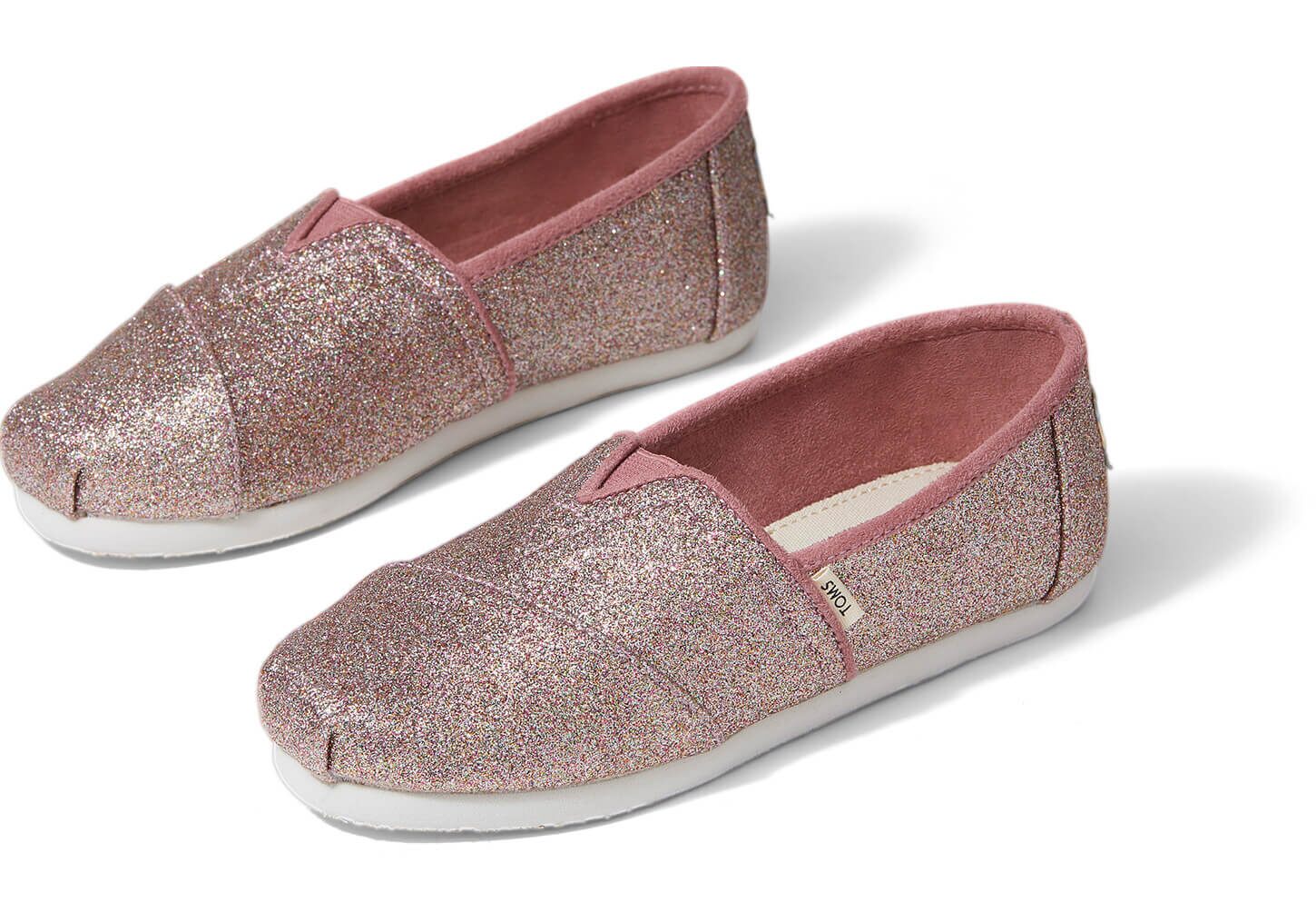 toms glitter slip ons