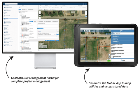 Geolantis management portal and mobile app