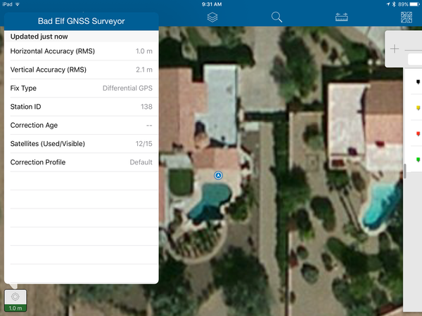 Esri Collector 10.4 integrated with Bad Elf GNSS Surveyor 