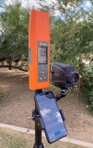 Flex with laser on a survey pole