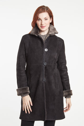 Zip Front Fitted Shearling Coat | Shop Women's Shearling Coats ...