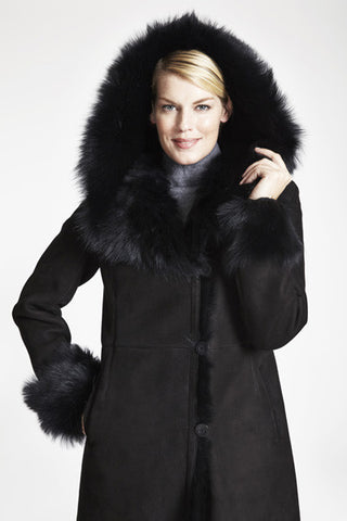 Toscana Trim Shearling Walking Coat | Shop Women's Shearling Coats ...