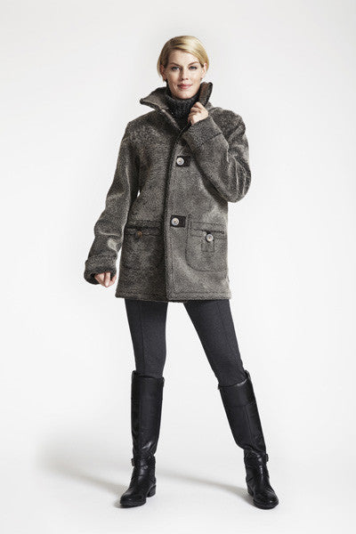 Stand Collar Shearling Coat - Blue Duck Shearling