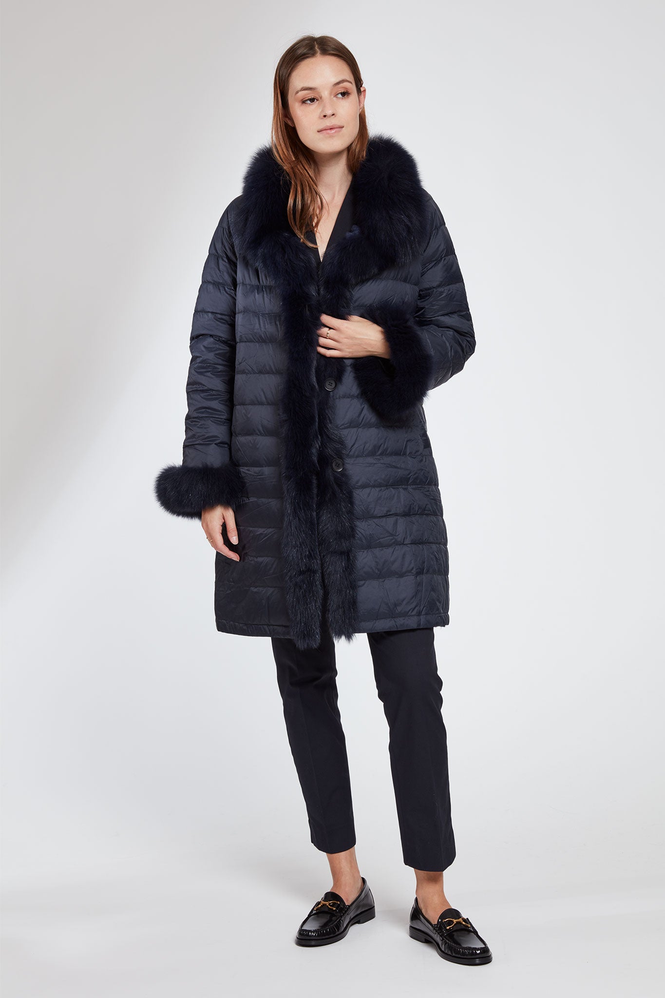 Reversible Shearling Hooded Jacket| Blue Duck Shearling