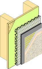 Drainscreen (black mesh layer) in a EIFS system