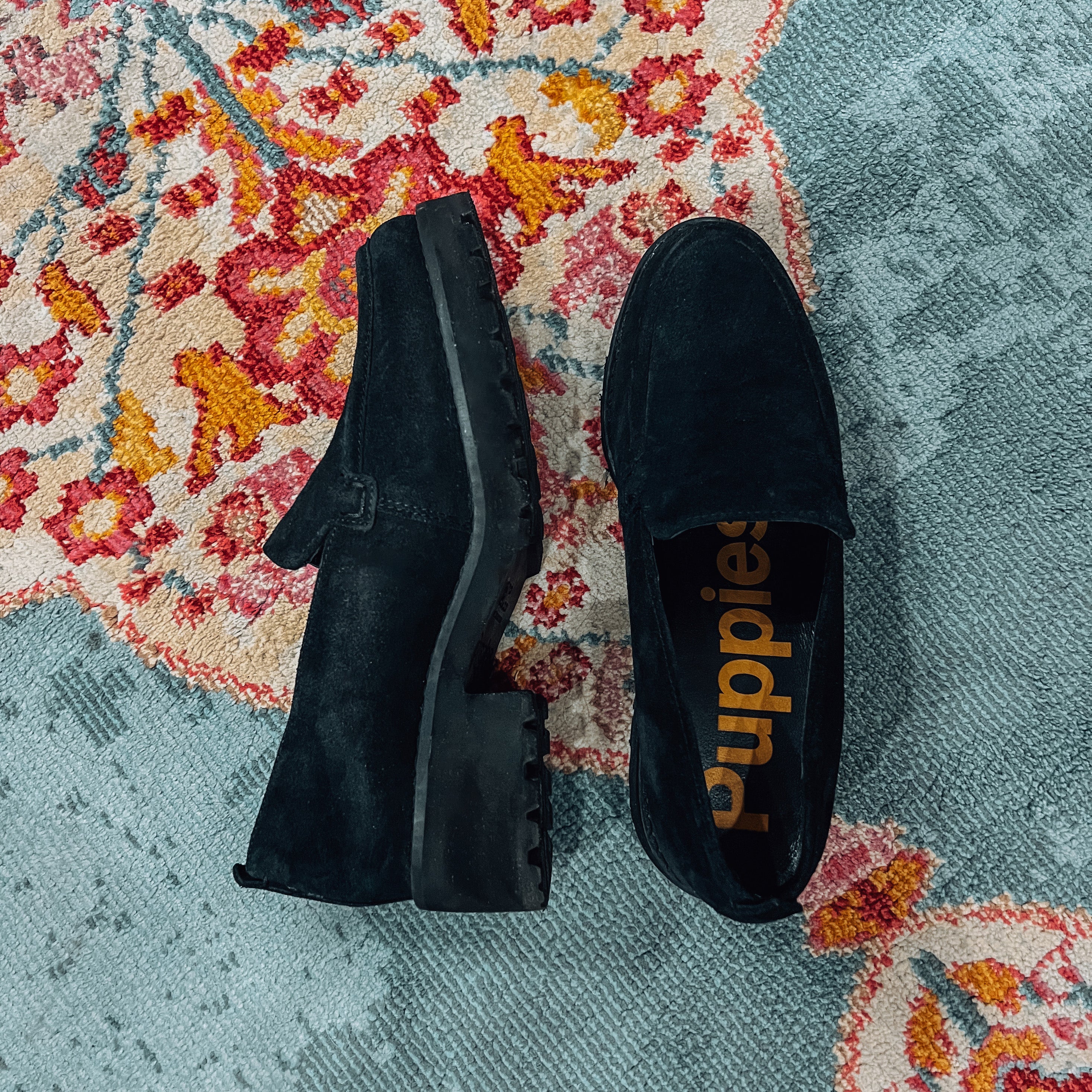 Hush Puppies Chunky Lug Sole Black Loafer