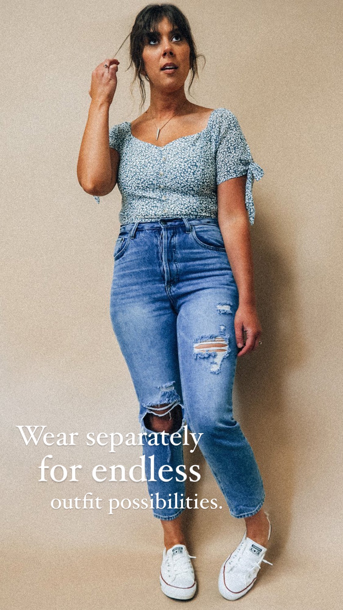 Delilah Crop Top Paired With Denim Jeans