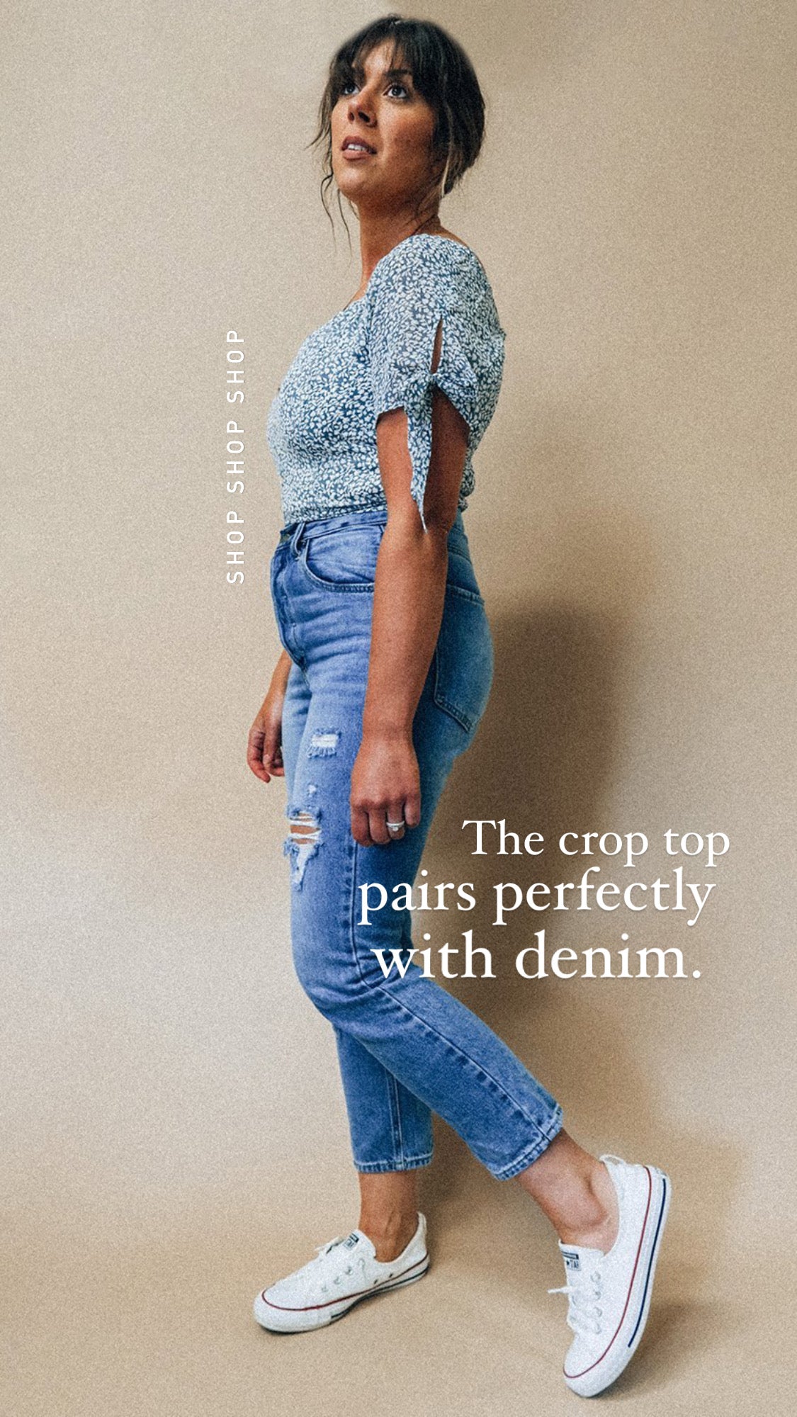 Delilah Crop Top Paired With Denim Jeans