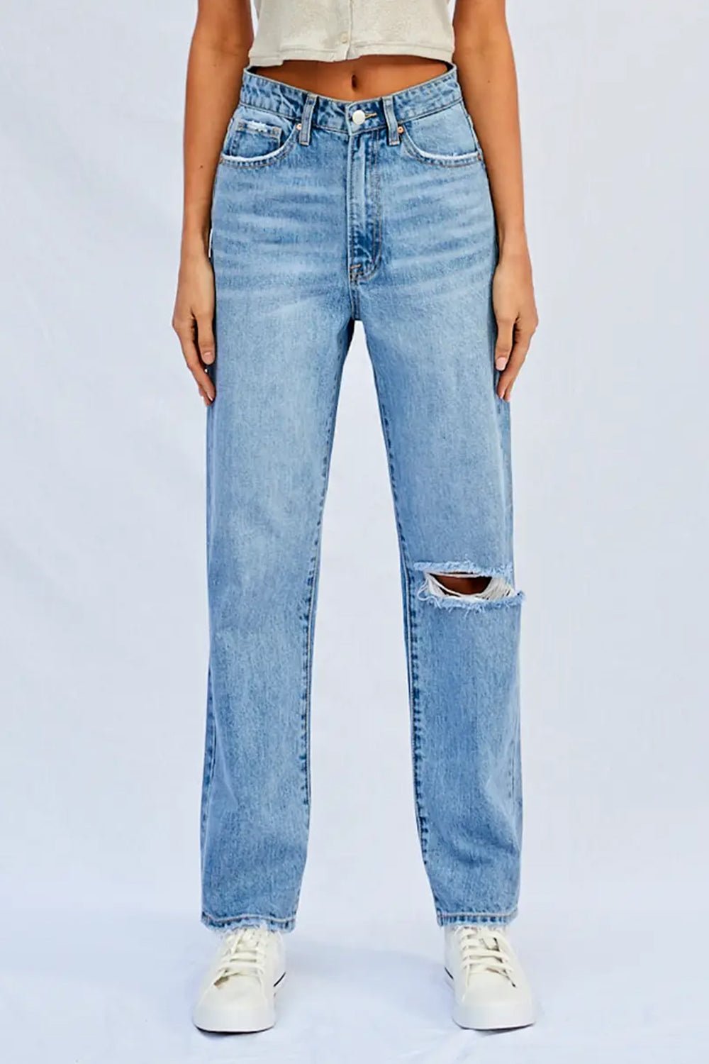 Insane Gene High Rise Ripped Straight Jeans – The Green Brick Boutique