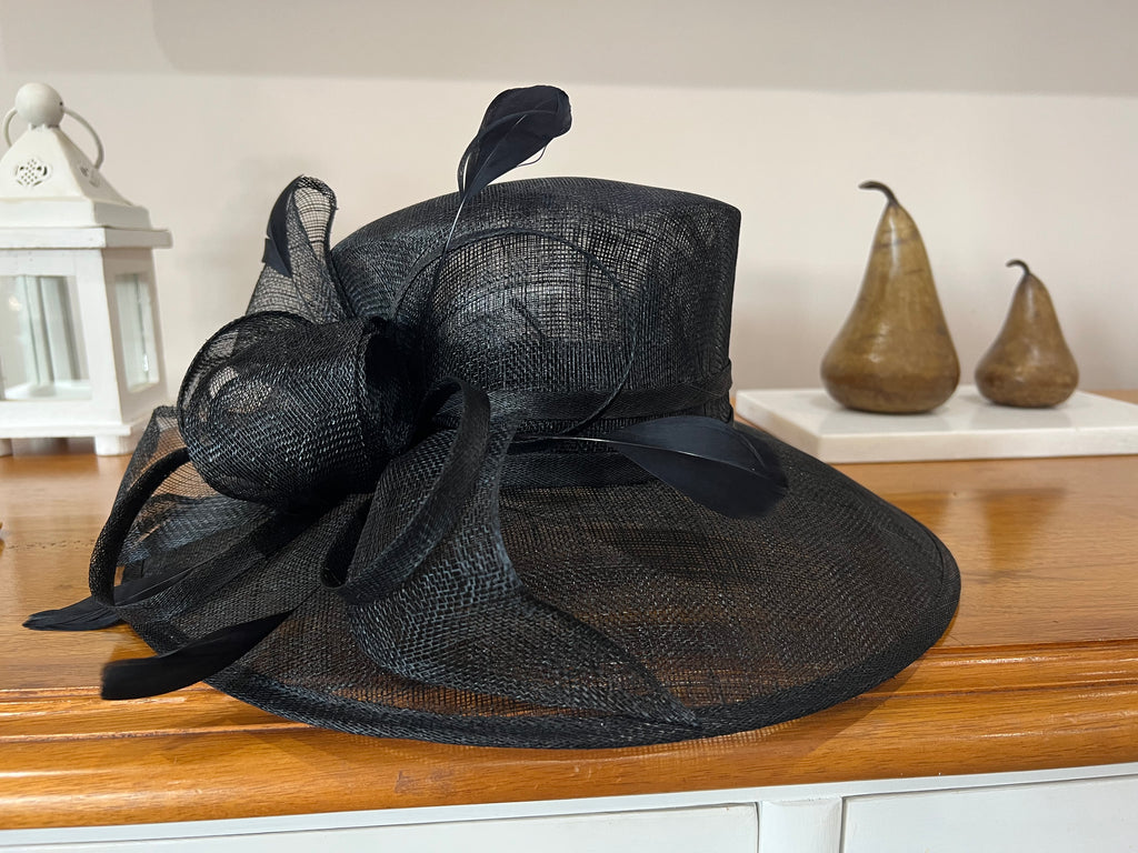 black sinamay hat