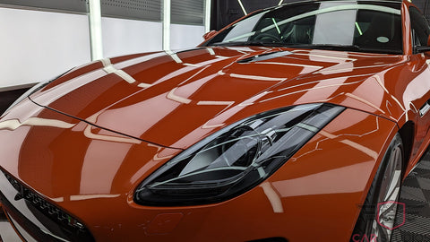 2016 Jaguar F-Type in Orange Bonnet upclose